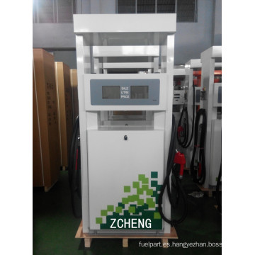 Zcheng Color Verde Dispensador de combustible Estación de gasolina Doble bomba